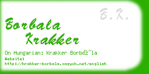 borbala krakker business card